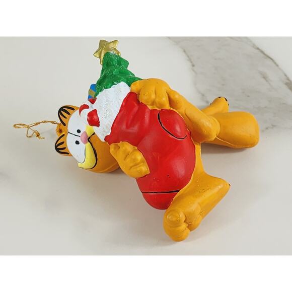 Garfield w/ Tree Ornament 4" Christmas Stocking Holidays 90's Kurt Adler Vintage - Picture 2 of 15